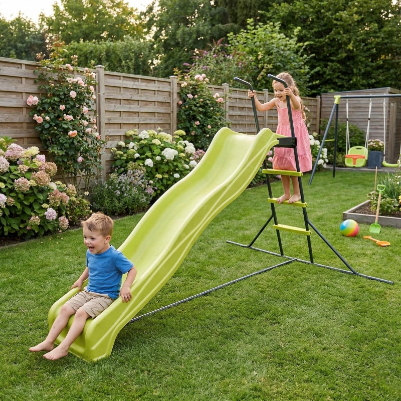 Kids Outdoor Climber - Toboggan autoportant extérieur de 2,2 m,