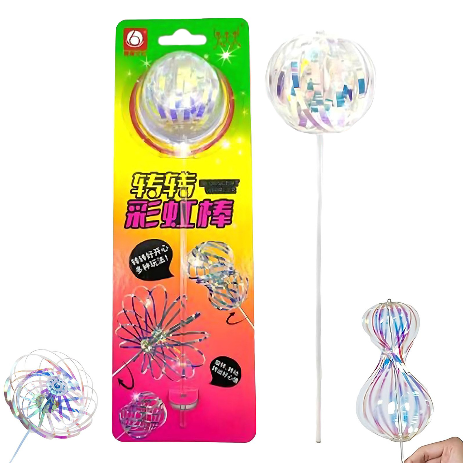 Bubble Sword Wand - Bâton rotatif arc-en-ciel, jouet à bulles