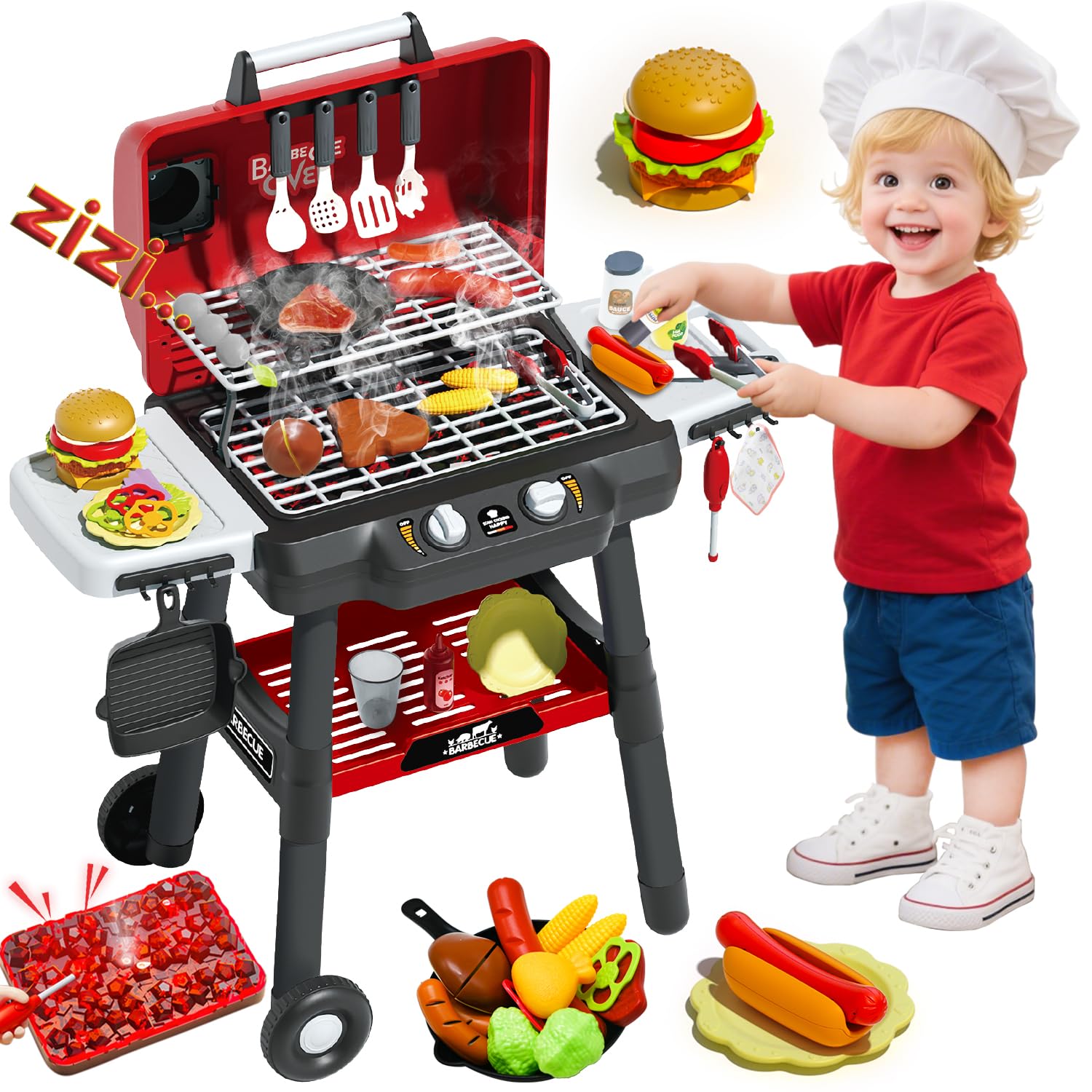 Kids Outdoor Bbq - Grill jouet pour enfant, ensemble de