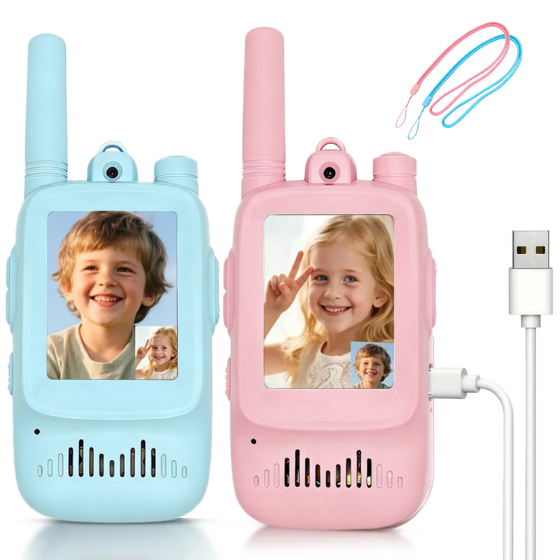 Kids Outdoor Videos - 2 talkies-walkies vidéo pour enfants, rechargeables,