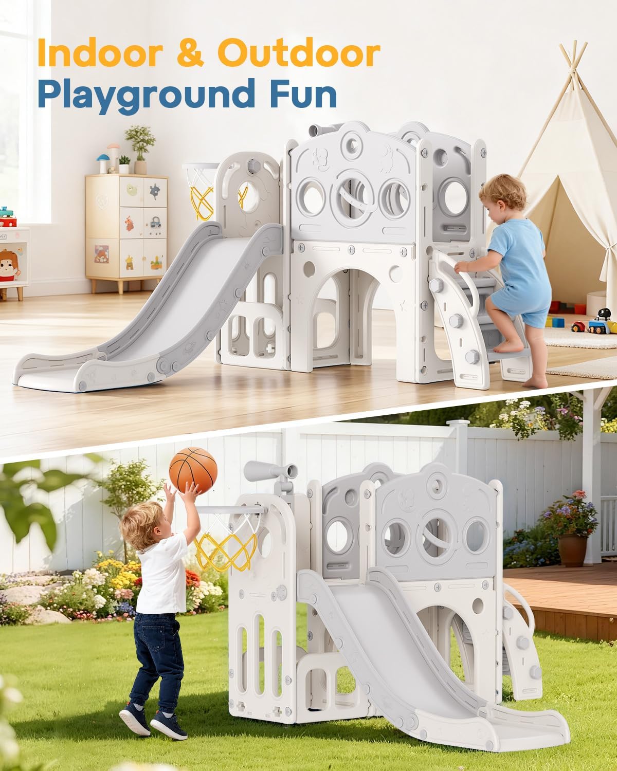 Kids Outdoor Climber - Toboggan pour tout-petits, toboggan 8 en