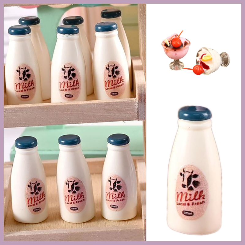 Kids Outdoor Mud Kitchen Accessories - Modèle alimentaire Miniature, bouteille de lait,