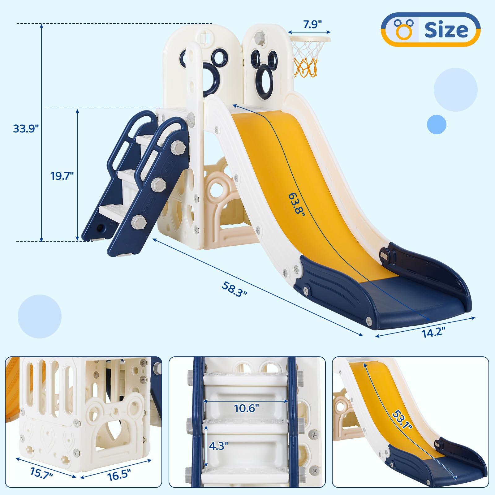 Ensemble de jeu toboggan 6 en  - Kids Outdoor Climber avis et prix