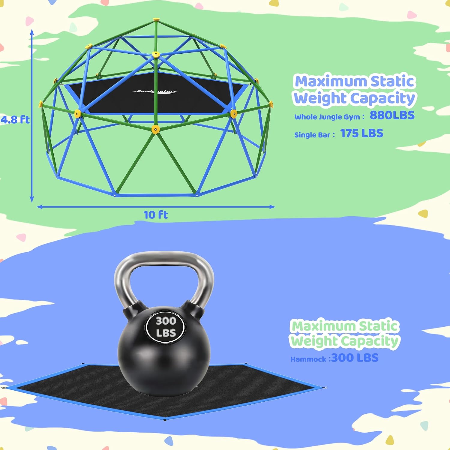 Dôme d'escalade de 10 pieds av - Kids Outdoor Jungle Gym Dome avis et prix