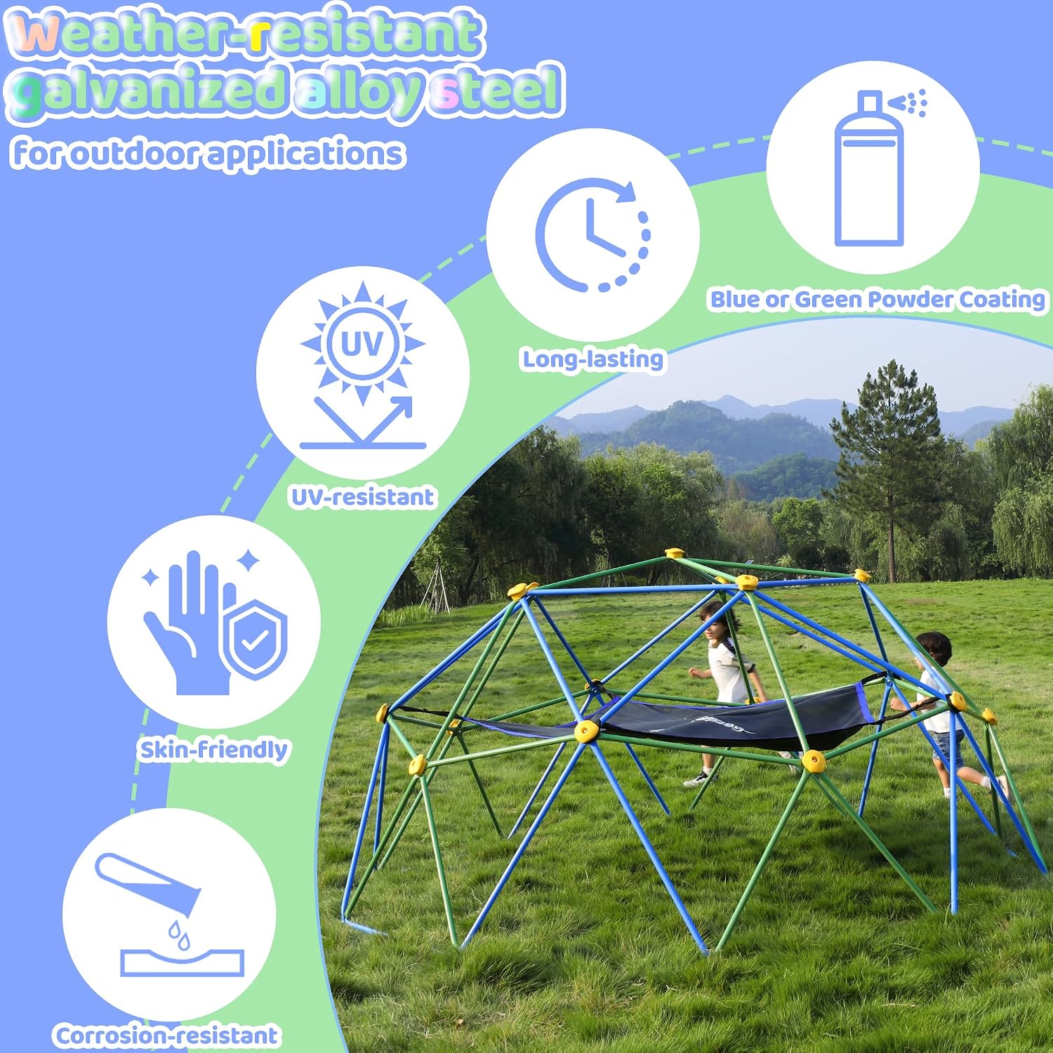 Dôme d'escalade de 10 pieds av - Kids Outdoor Jungle Gym Dome avis et prix