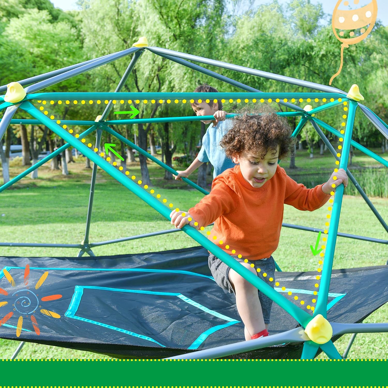Dôme d'escalade de 13 pieds av - Kids Outdoor Jungle Gym Dome avis et prix