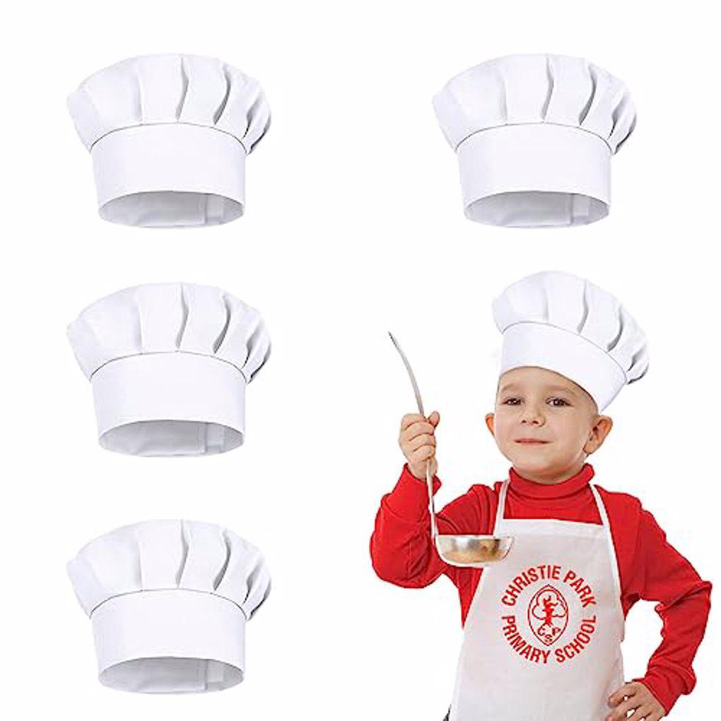 Lot de 4 chapeaux de chef blan - Kids Outdoor Mud Kitchen Accessories avis et prix